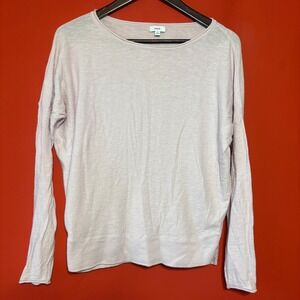Vince XS Pale Pink Cotton Blend Knit Long‎ Sleeve Casual Top